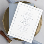 Convite Elegant Dusty Blue Wedding Invitation<br><div class="desc">This Elegant Dusty Blue Wedding Invitation is a classic. It is simple and versatile. It features a chic design with a monogram,  script details,  simple  frame and formal editable text. Click the edit button to customize this design.</div>