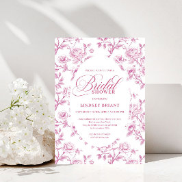 Convite Elegant Dusty Rose Floral Bridal Shower Invitation