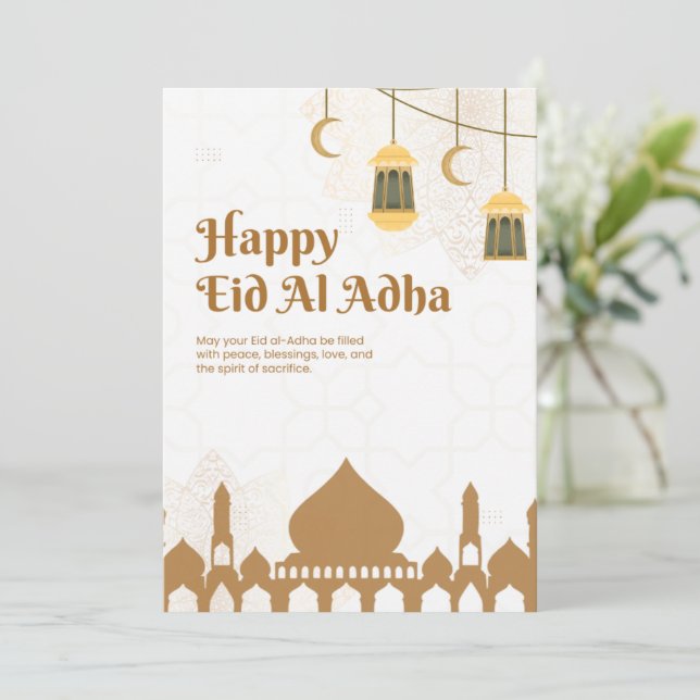 Convite Elegant Eid Al-Adha Greetings Poster (Em pé/Frente)