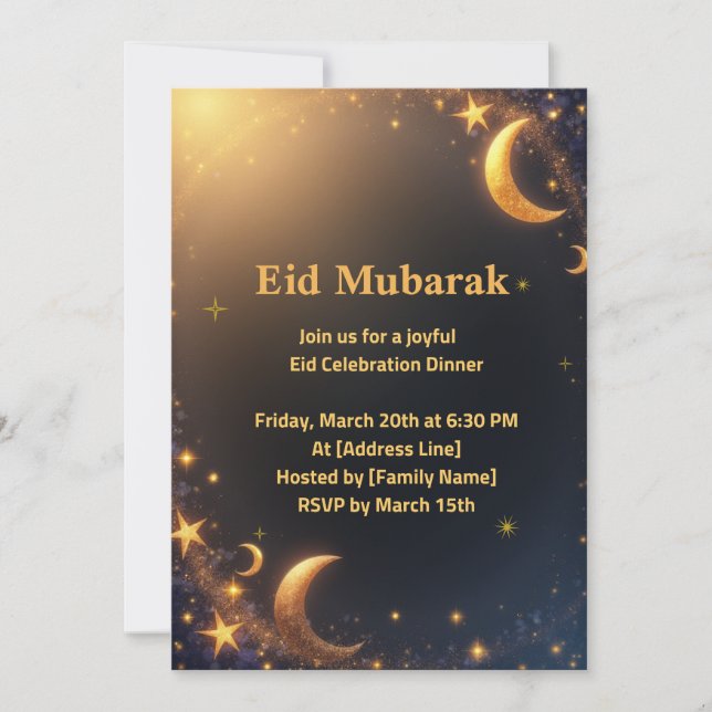 Convite Elegant Eid Celebration Invitation (Frente)