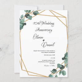 Convite Elegant Emerald Leaf Wedding Anniversary