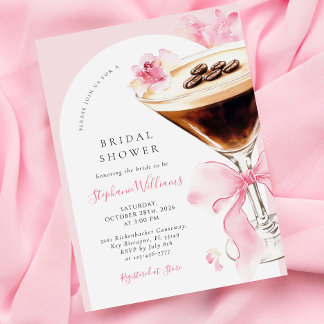 Convite Elegant Espresso Martini Bridal Shower Invitation