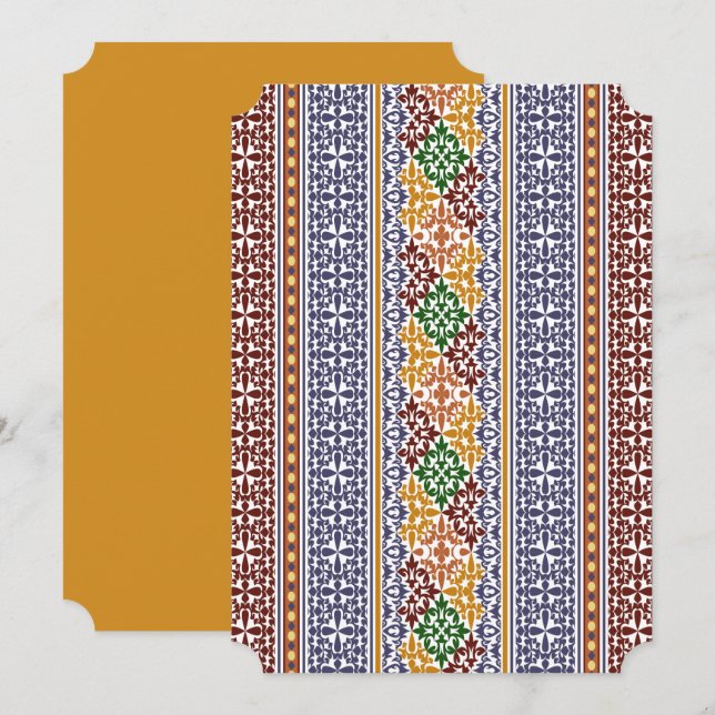 Convite elegant ethnic pattern   (Frente/Verso)