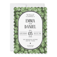 Elegant Eucalyptus Green Leaves Wedding Invitation