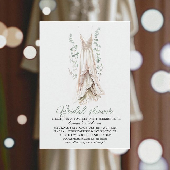 Convite Elegant Eucalyptus Greenery Bridal Shower  (Criador carregado)