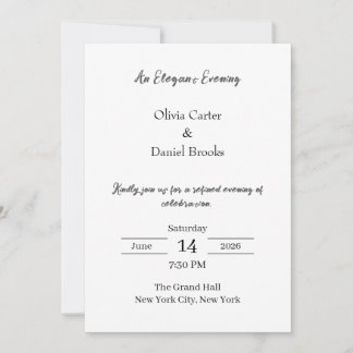 Convite Elegant Evening Classic Wedding Invitation
