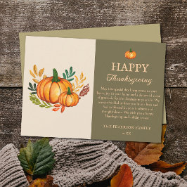 Convite Elegant Fall Pumpkin Happy Thanksgiving Card