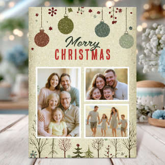 Convite Elegant Family Christmas Photo Card
