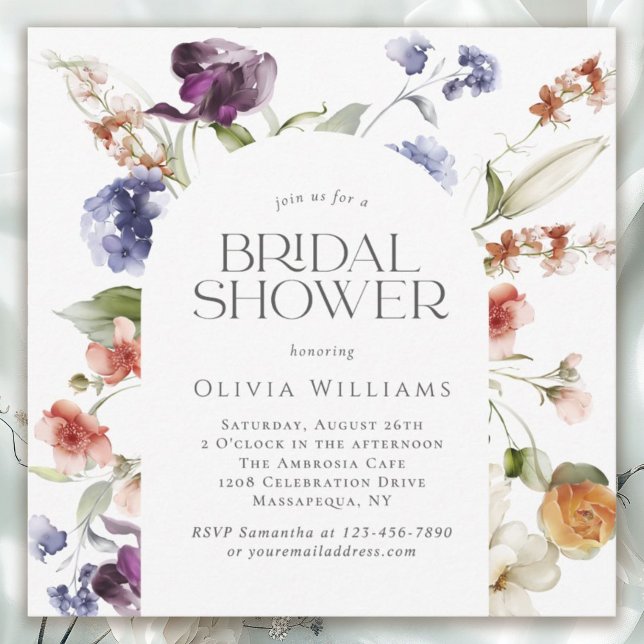 Convite Elegant Fantasy Floral Bridal Shower (Available in both printed and digital download formats.)