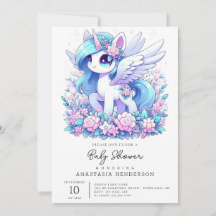 Convite Elegant Fantasy Unicorn Chá de fraldas