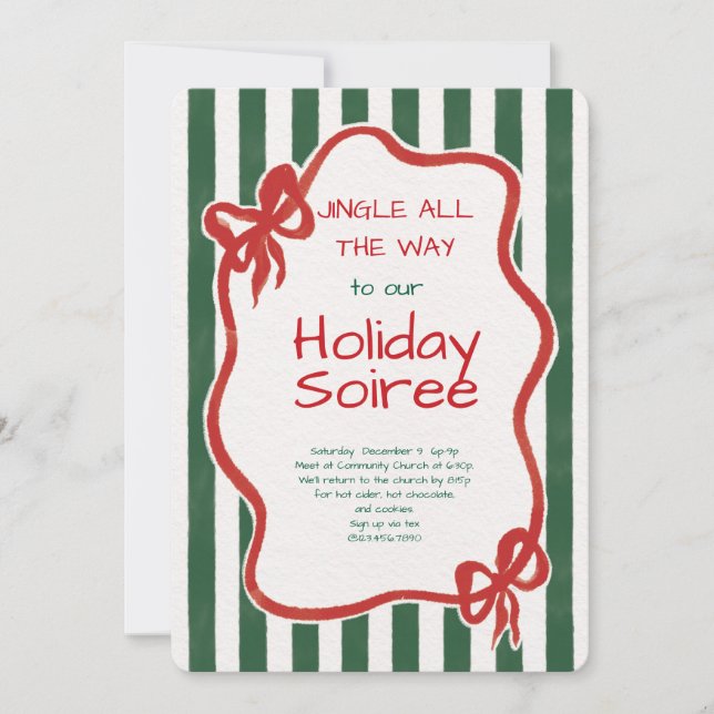 Convite Elegant Festive Christmas Party Invitation (Frente)