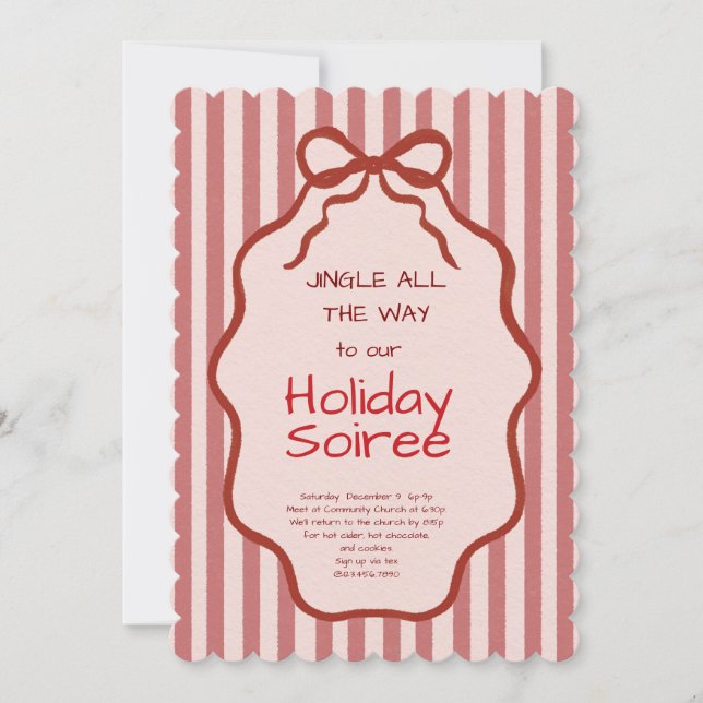 Convite Elegant Festive Christmas Party Invitation (Frente)