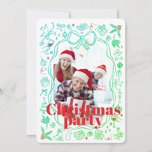Convite Elegant Festive Christmas Party Invitation (Frente)