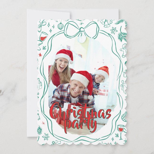 Convite Elegant Festive Christmas Party Invitation (Frente)