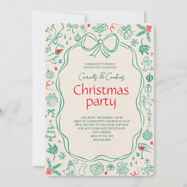 Convite Elegant Festive Christmas Party Invitation (Frente)