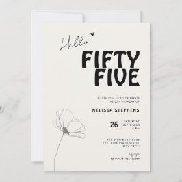 Convite Elegant Fifty Five Bold Typography 55th Birthday