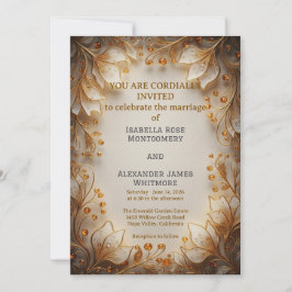 Convite Elegant Flora Design Wedding Invitation