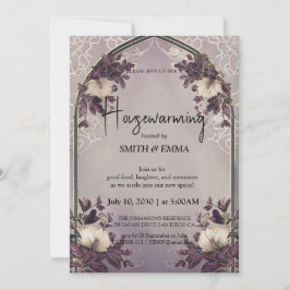 Convite Elegant Floral Arch Housewarming Invitation with S