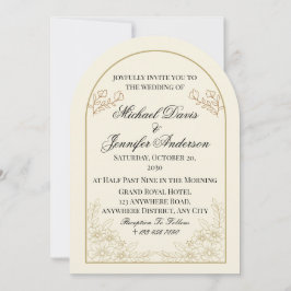 Convite Elegant Floral Arch Wedding Invitation