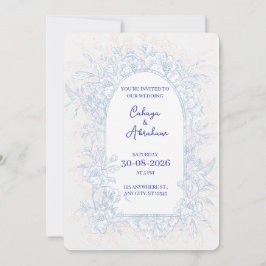 Convite Elegant Floral Arch Wedding Invitation 