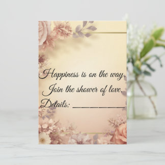 Convite Elegant Floral Baby Shower Invitation