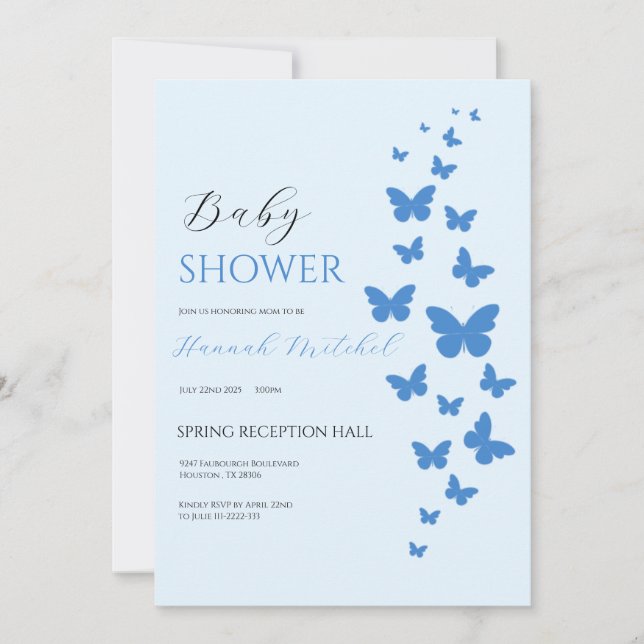 Convite Elegant Floral Baby Shower Invitation Customizable (Frente)