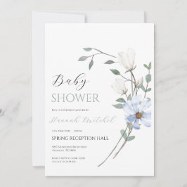 Convite Elegant Floral Baby Shower Invitation Customizable