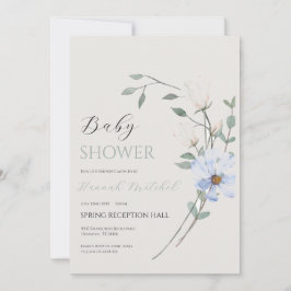Convite Elegant Floral Baby Shower Invitation Customizable