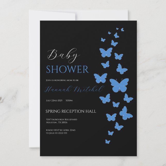 Convite Elegant Floral Baby Shower Invitation Customizable (Frente)