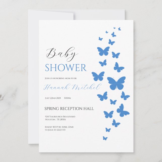 Convite Elegant Floral Baby Shower Invitation Customizable (Frente)