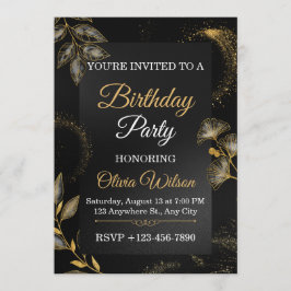 Convite Elegant Floral Birthday Party Invitation