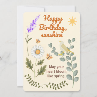 Convite Elegant Floral Birthday - Pastel Garden Theme Card