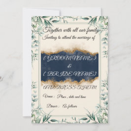 Convite Elegant Floral Border Wedding Invitation Card |