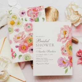 Convite Elegant Floral Bridal Shower Invitation