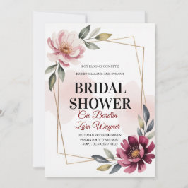 Convite Elegant Floral Bridal Shower Invitation | Modern
