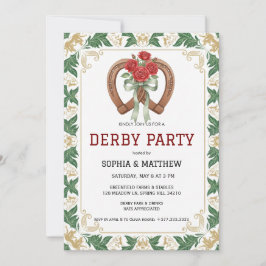 Convite Elegant Floral Derby Party Invitation