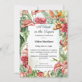 Convite Elegant Floral Graduation Celebration Invitation