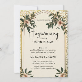 Convite Elegant Floral Housewarming Invitation New Home 