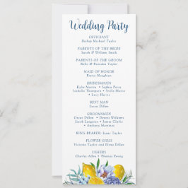 Convite Elegant Floral Lemon Wedding Program