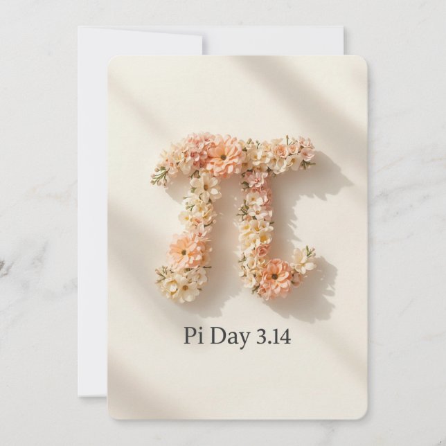 Convite Elegant Floral Pi Day Invitation (Frente)