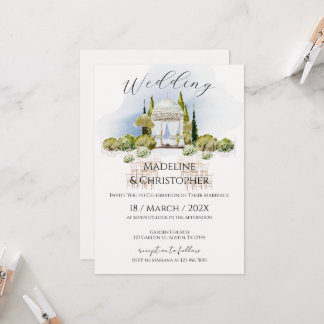 Convite Elegant Floral Wedding Invitation