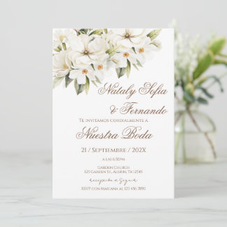 Convite Elegant Floral Wedding Invitation