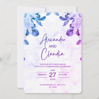 Convite Elegant Floral Wedding Invitation