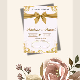 Convite Elegant Floral Wedding Invitation