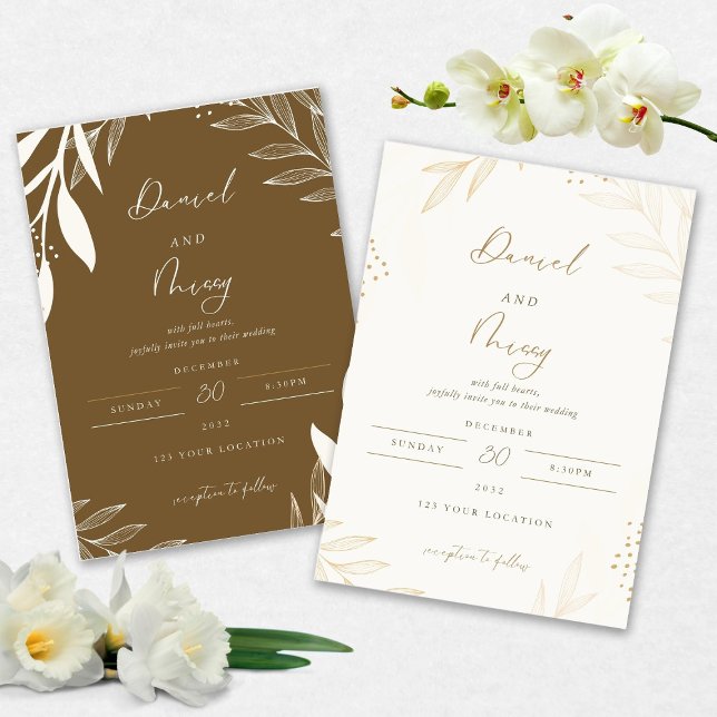 Convite Elegant Floral Wedding Invitation (Criador carregado)