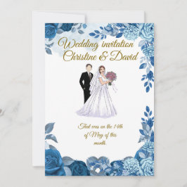 Convite Elegant Floral Wedding Invitation Card
