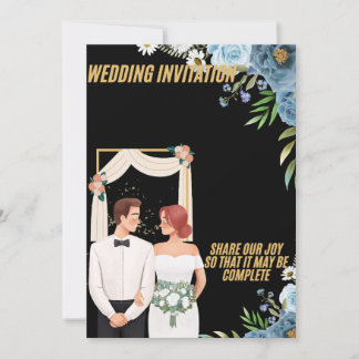 Convite Elegant Floral Wedding Invitation Card