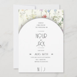 Convite Elegant Floral Wedding Invitation – Customizable W