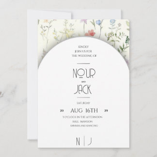 Convite Elegant Floral Wedding Invitation – Customizable W