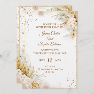 Convite Elegant Floral Wedding Invitation – Modern card